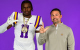 LSU LB commit Jaiden Braker with LSU DC Blake Baker (Photo: Jaiden Braker)